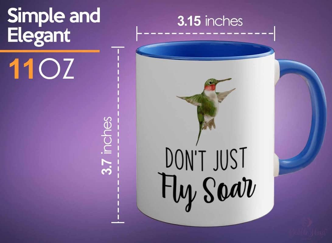 Bird Lover Two Tone Blue Edition 11oz - Don't just Fly soar - Hummingb