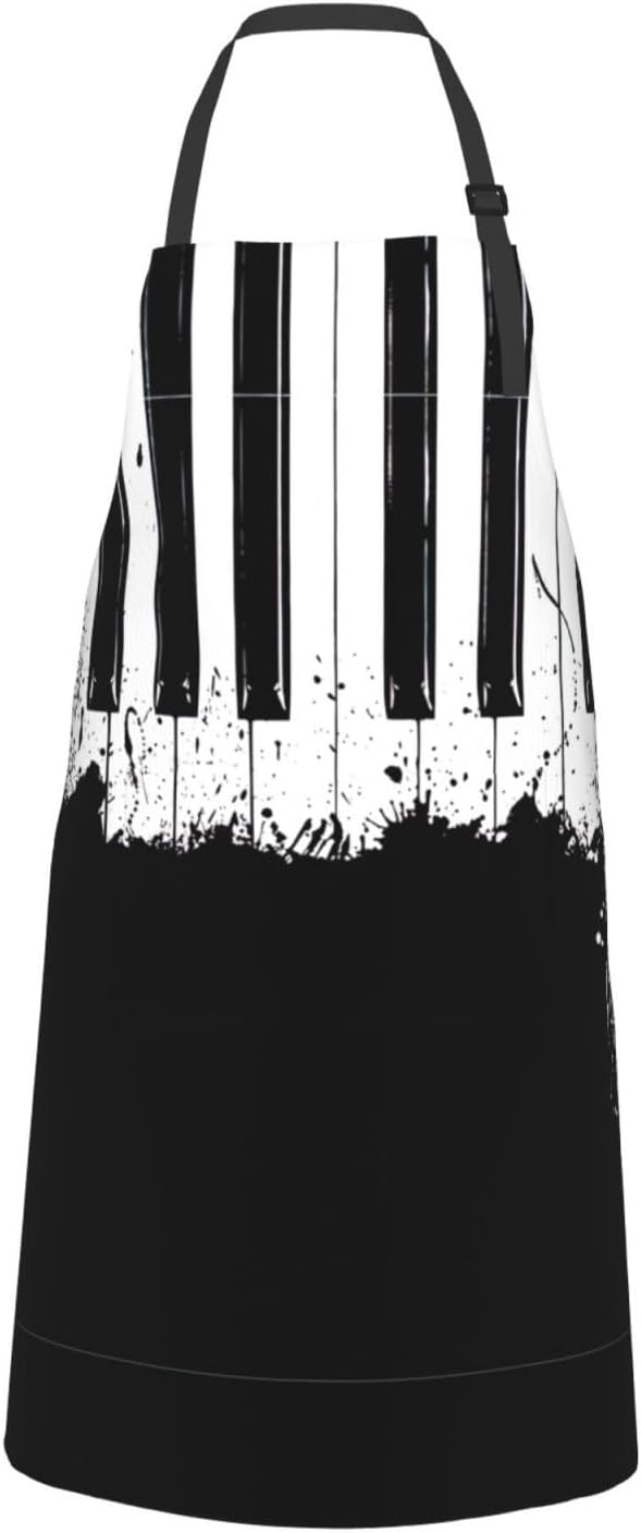 Piano print Waterproof apron with pocket adjustable cooking apron for adult kitchen bibs to bake
