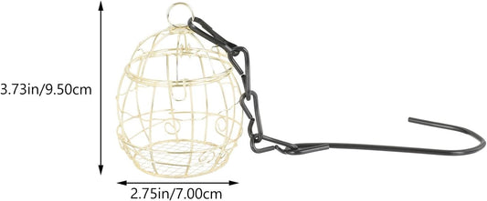 Milisten 2pcs Outdoor Hanging Bird Feeder Set Outdoor Hanging Bird Feeder Set with Chain Metal Wire Cage Suitable for Spring Backyard Wildlife Feeding