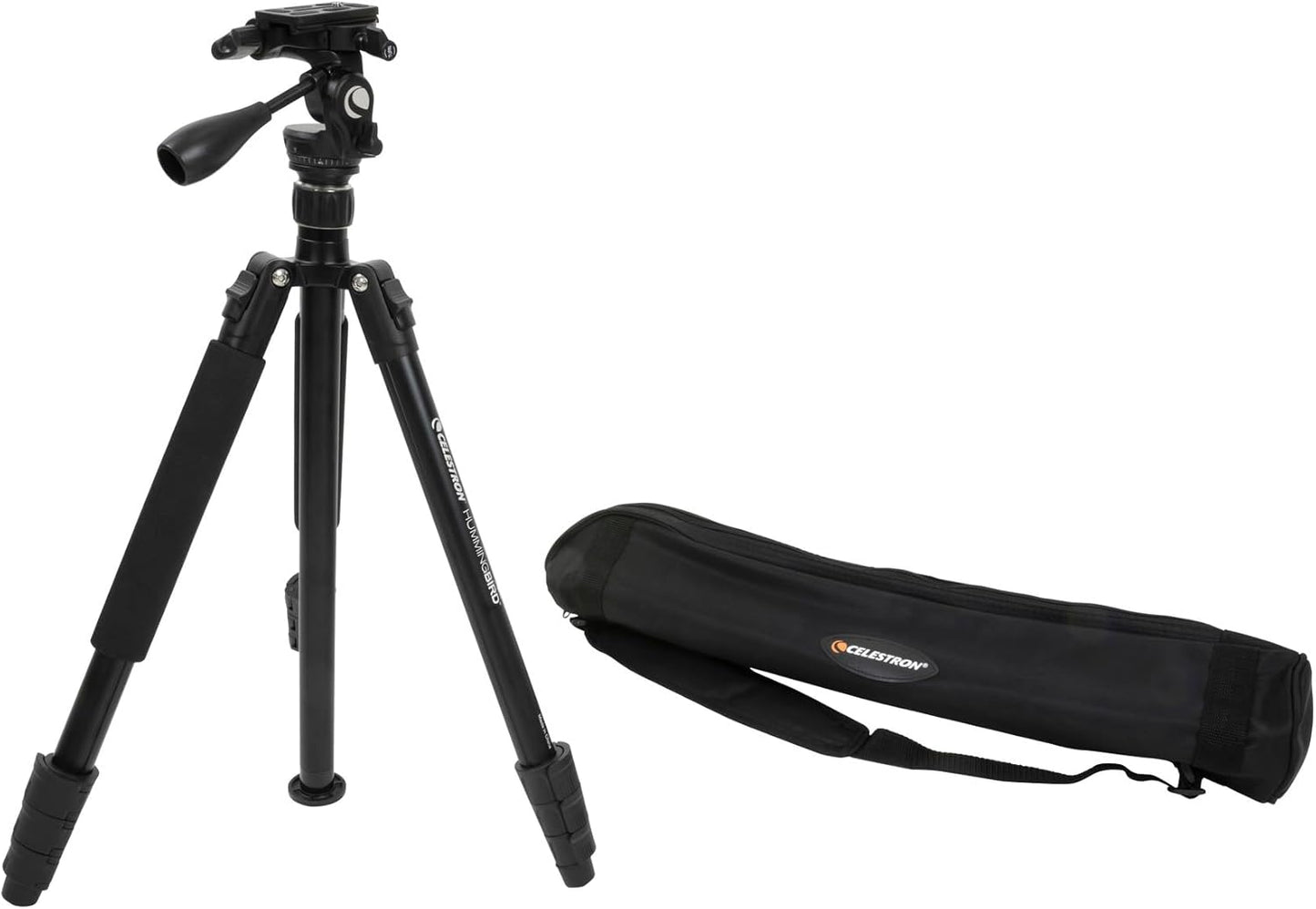Celestron 82051 Hummingbird Fast Action Pan Tilt Head Tripod for a Spotting Scope, Binocular or Camera, Black
