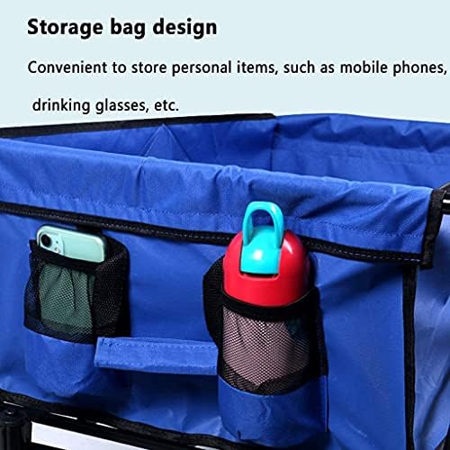 Portable Camping Cart,Outdoor Folding Utility Wagon Portable Camping Cart Hand Cart with 4 Wheels and Adjustable Push Handle Load-Bearing 100kg / 220lbs for Outdoor G