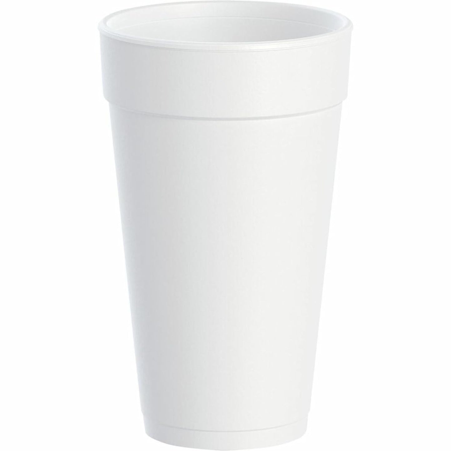 DART 20J16 3.7" Top and 2.4" Bottom Diameter, 6.1" Height, 20 Oz Big Drink Foam Cup (Case of 500), White