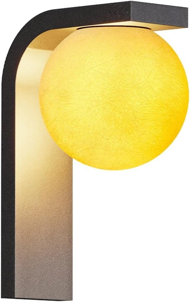 Solar Outdoor Wall Sconce Moon Orb Exterior Wall Lamp Stainless Steel Outdoor Wall Light Waterproof Lantern Porch Lighting for Poolside Villa Garden Patio Deck Entryway Cottage