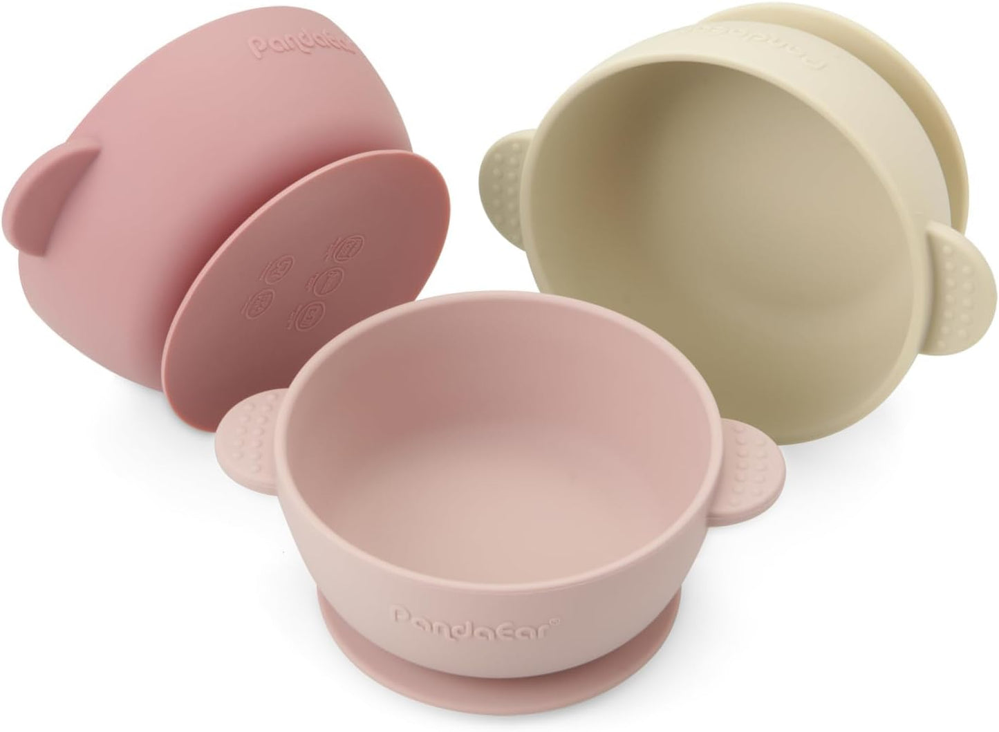 PandaEar 3 Pack Baby Bowls with Suction| Stay Put Silicone Food Bowl f