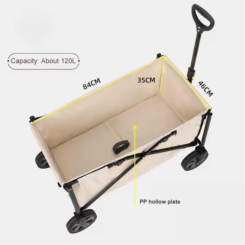 JSEIAJB Camping Cart 80L Folding Trolley Portable Ultralight Shopping 