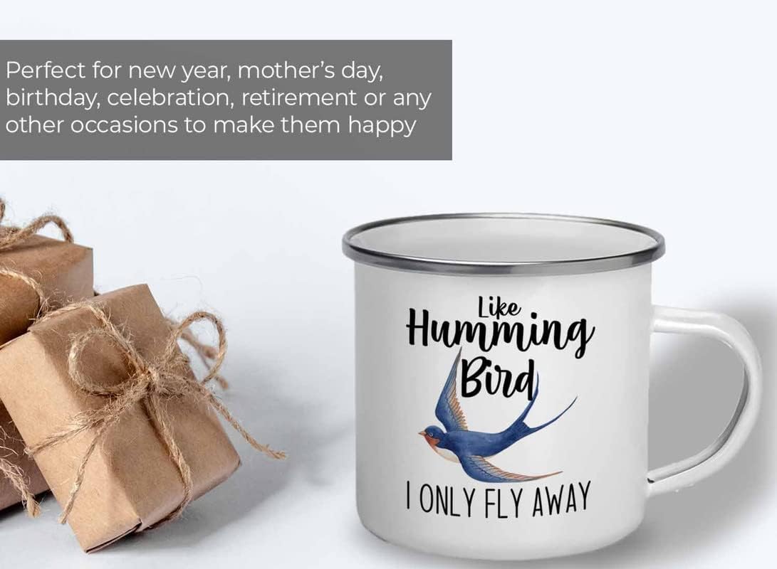 Bird Lover Camper Mug 12oz - Humming bird fly away - Hummingbird Nest Cage Parrot Dad Gardening Outdoor Birdwatcher Feeder