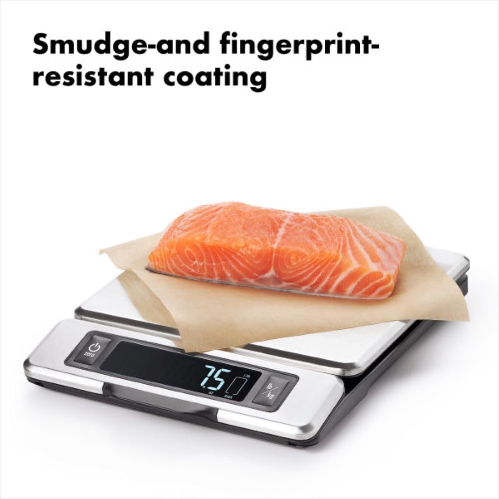 OXO Good Grips 11-Pound Stainless Steel Kitchen Scale with Pull-Out Di