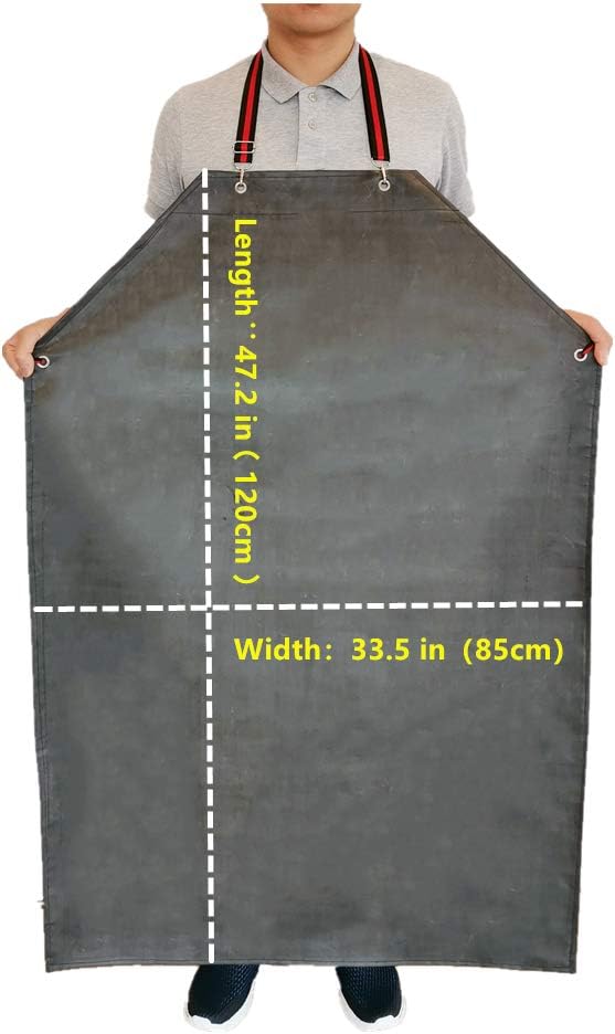 TonLing Thick Rubber Apron, 47.2 x 33.5 Inch Waterproof, Long Chemical