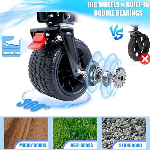 Heavy Duty Foldable Wagon with Waterproof UV Cover - Ideal for Beach, Fishing, Gardening, Picnics, Dog Walking, Shopping & Outdoor Adventures