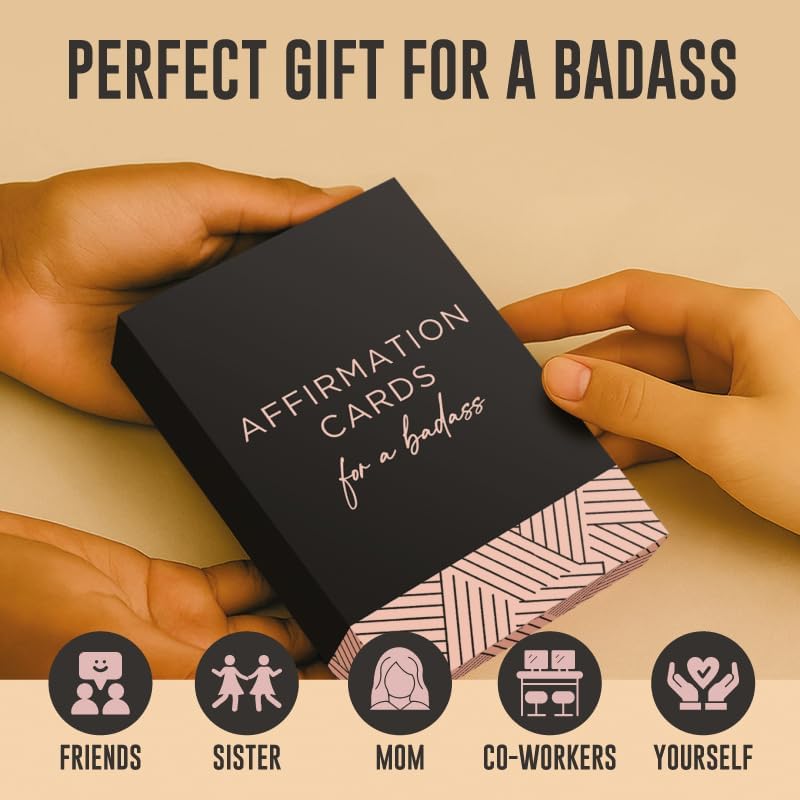 52 Badass Affirmation Cards for Women - Inspirational Gift for Her, Birthday Gifts for Women, Best Friend, Bestie, Self Care - Positive Presents for Confidence, Motivation & Daily Encouragement