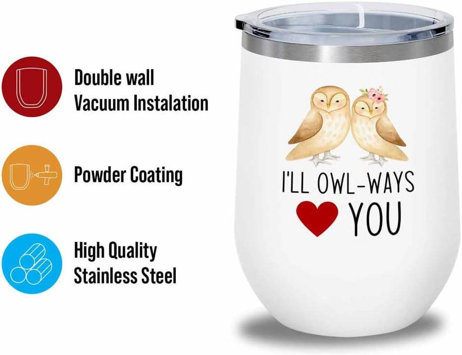 Bird Lover White Edition Wine Tumbler 12oz - Short Penguin Size - Hummingbird Nest Cage Parrot Dad Gardening Outdoor Birdwatcher Feeder