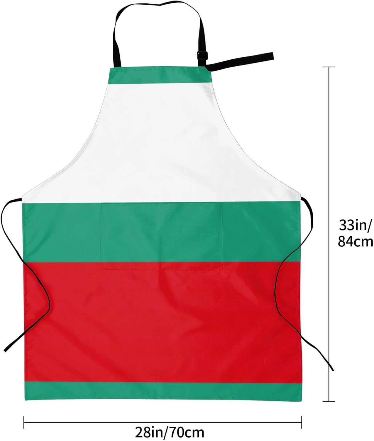 Bulgarian Flag print Waterproof chef's apron with pocket apron for kitchen cooking baking barbecue and gardening