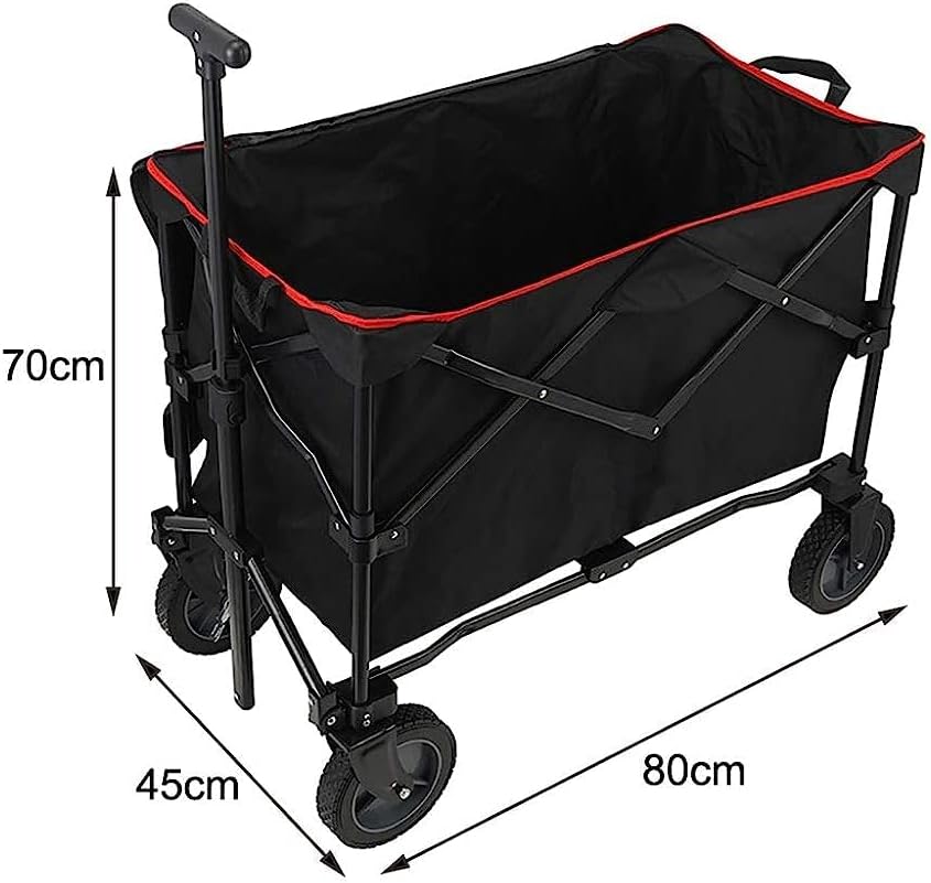 Handcart, Folding Portable Trolley Cart with Cover, Multifunction Shopping Cart Heavy Duty Wagon, for Outdoor/Camping/Fishing/Mall Cargo Carry Trolley, Load: 100Kg