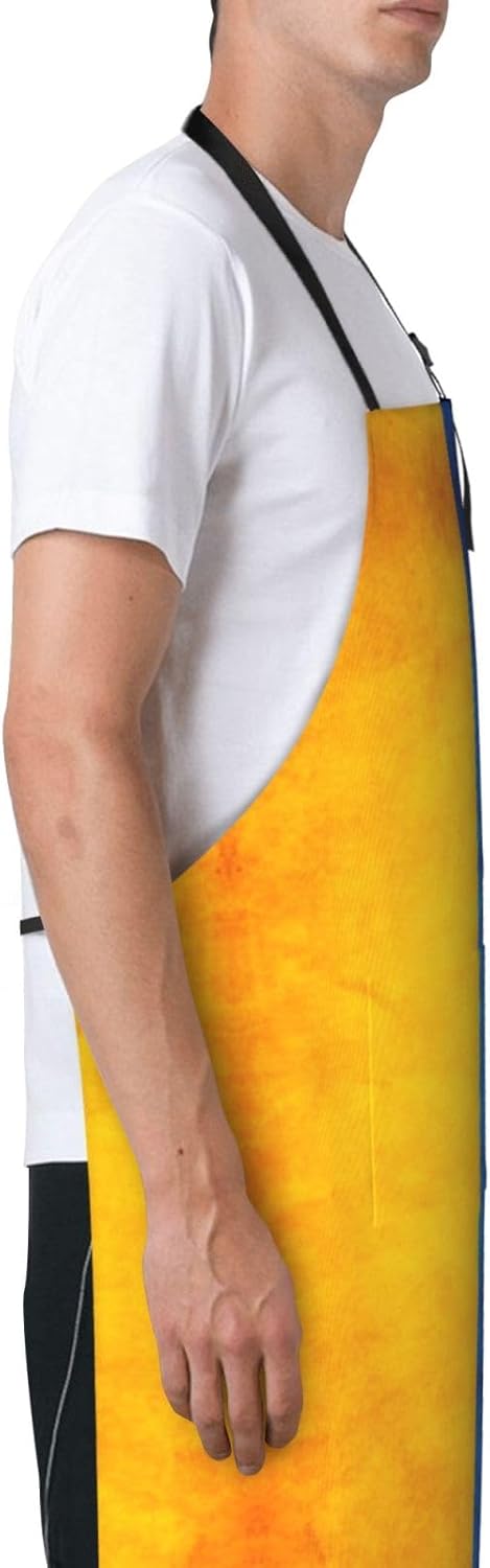 Ukrainian flag print Waterproof chef's apron with pocket apron for kit