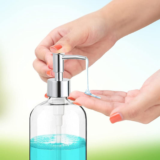 Clear Soap Dispenser with Rust Proof Pump, Waterproof Labels (2 Pack,1