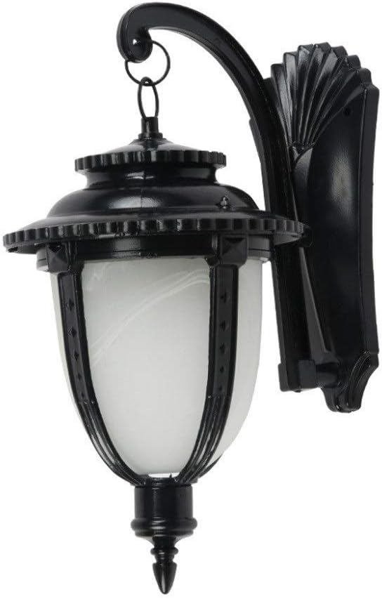 European Antique Metal Outdoor Wall Lamp Antirust Rainproof Die Casting Aluminum Seed Water Grain Frosted Glass Lantern External Garden Gate Landscape Light Balcony Sconce
