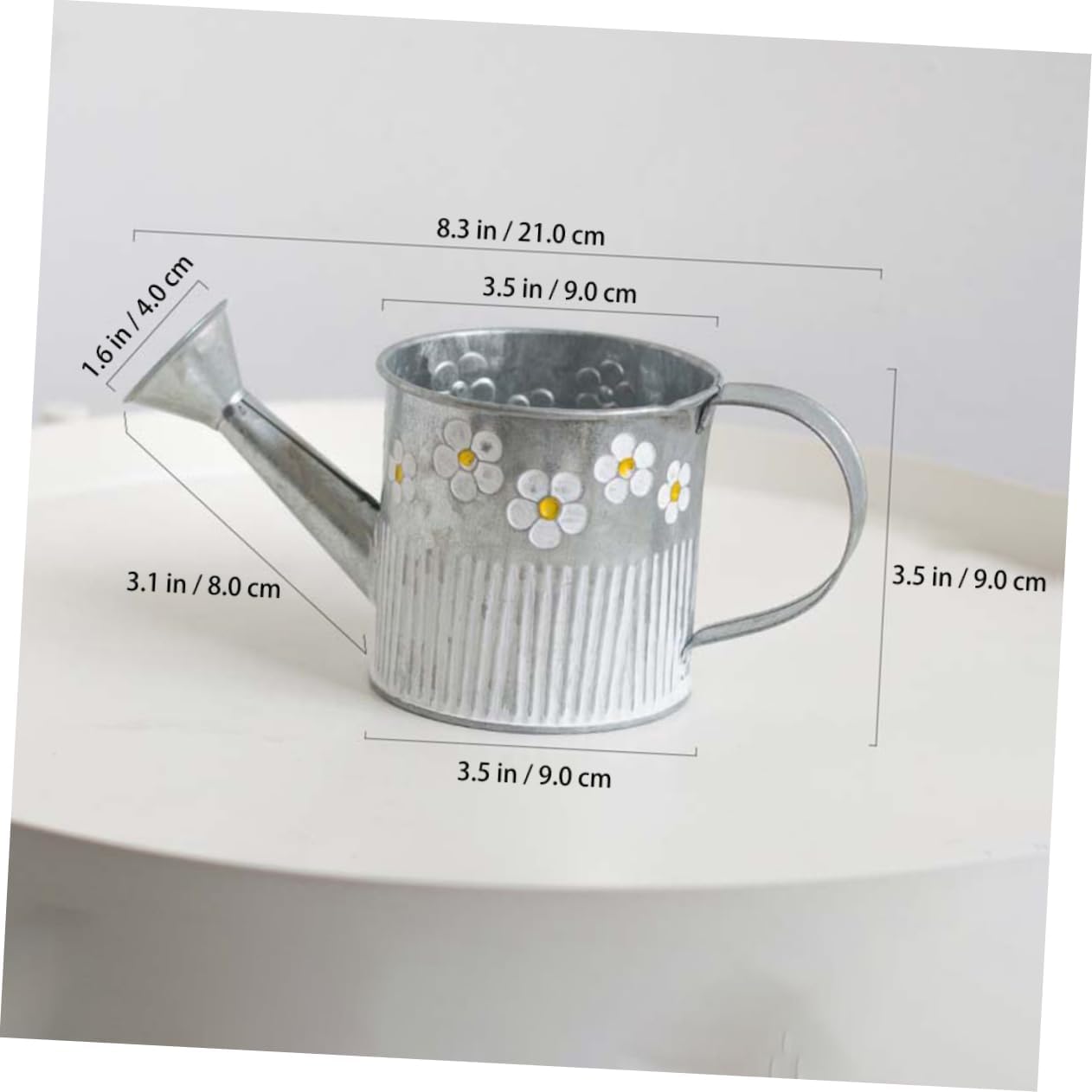 PRETYZOOM Floral Decorative Iron Vase Bucket Flower Pot Watering Pot S