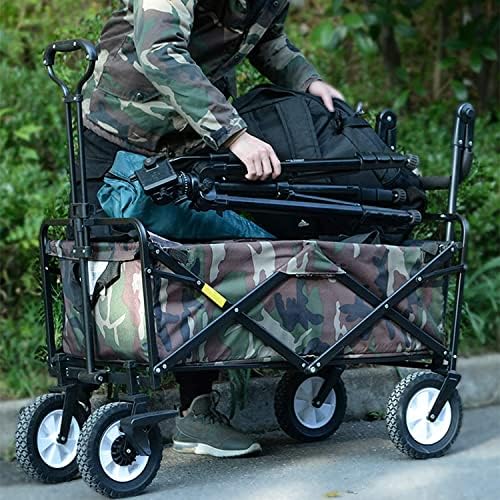 Portable Camping Cart,Outdoor Folding Utility Wagon Folding Camping Cart Garden Cart Portable Rolling Beach Outdoor Transport Vehicle Double Brakes 85 X 50 X 28cm Load-Bearing 80