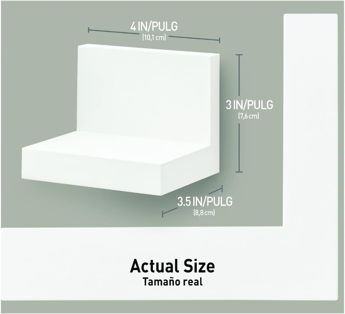 Command Display Ledges, Holds up to 2 lb, Quartz, 2 Ledges with 8 Medium Strips, Damage-Free Hanging Floating Shelf with Adhesive Strips, Personalize Living Room, Bedroom, Kids Room or Office