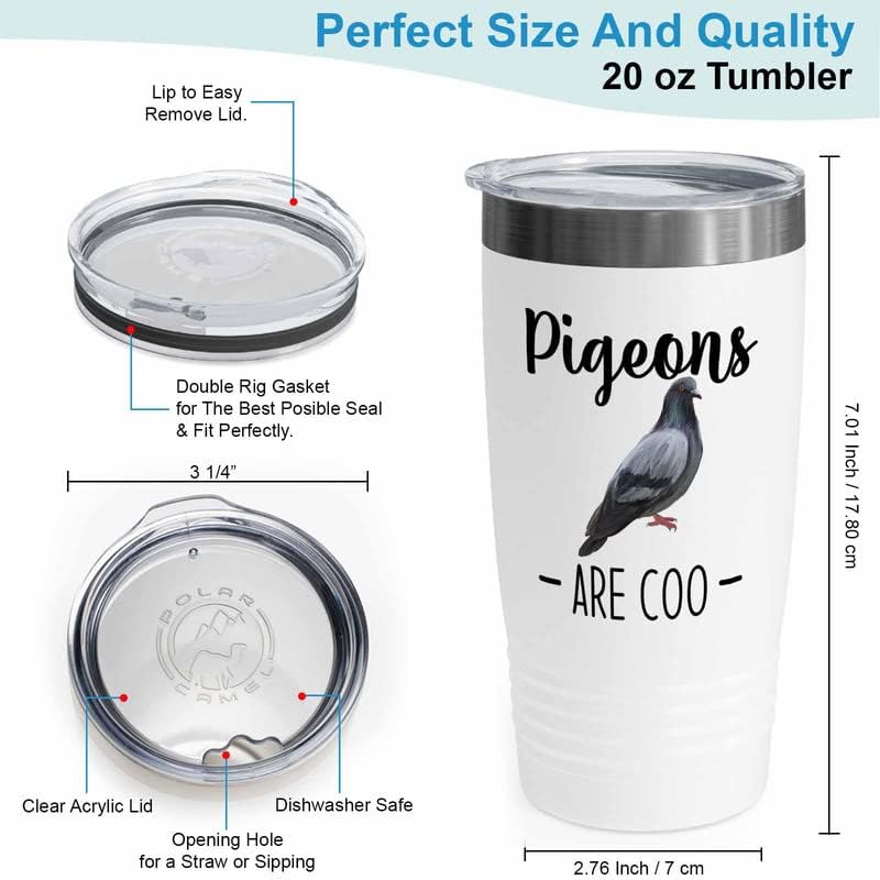 Bird Lover White Edition Viking Tumbler 20oz - Pgeons are coo - Hummin