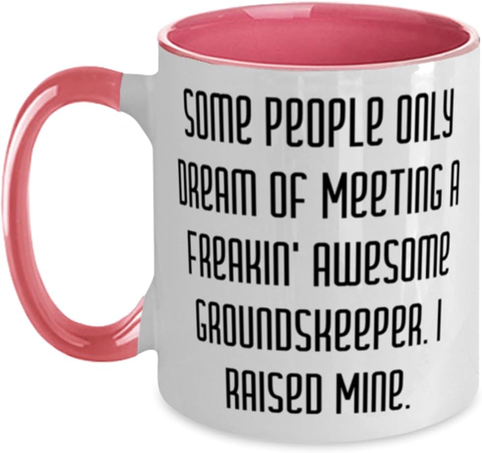 Fun Groundskeeper Gifts, Some People Only Dream of', Funny Birthday Two Tone 11oz Mug Gifts For Coworkers From Team Leader, Fun gifts for gardener, Fun gifts for landscaper, Fun gifts for lawn care