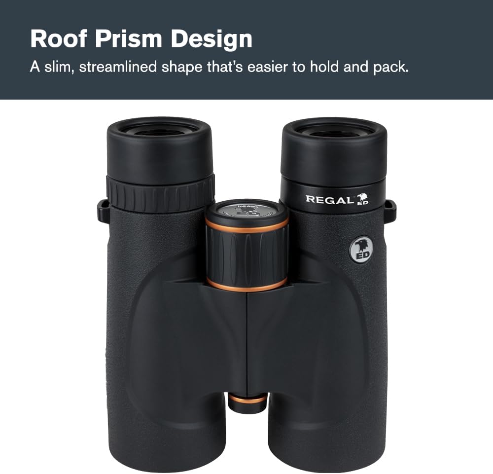 Celestron – Regal ED 8x42 Binoculars – Premium Optics for Birding, Hunting & Outdoor Use – Phase & Dielectric Coated BaK-4 Prisms – Fully Multi-Coated Glass – 4.9 ft Close Focus