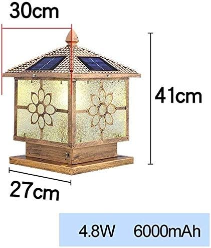 Vintage Modern Solar + Electrical Connection Dual Use Column Headlight Pillar Light IP65 Waterproof Garden Villa Door Street Outdoor Wall Lamp LE
