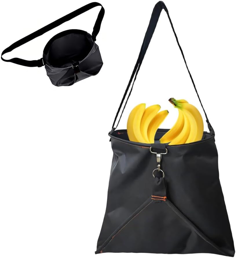MiOYOOW Fruit Picking Bag, Waterproof Gardening Picking Apron Harvest Storage Pouch with Adjustable Strap for Farm