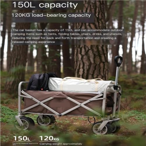 Portable Camping Cart,Outdoor Folding Beach Trolley Cart for Camping a