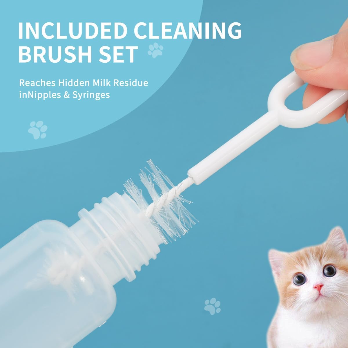 Pet Nursing Kit – Kitten Bottle Feeding Set with Nipples, Syringes, an