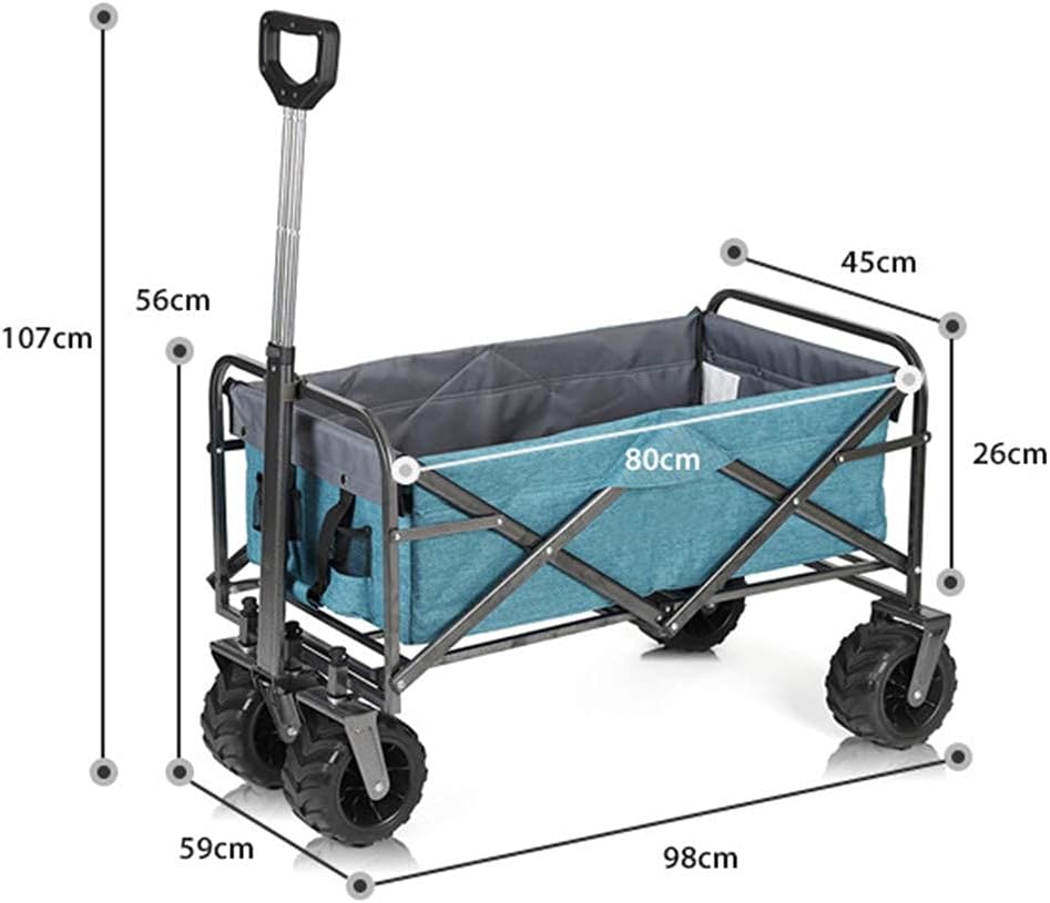 Foldable Trolley,Transport Trolley Outdoor Fishing Folding Portable Multifunctional Shopping Cart Trolley,Burgundy(Burgundy)(Blue)/ Blue
