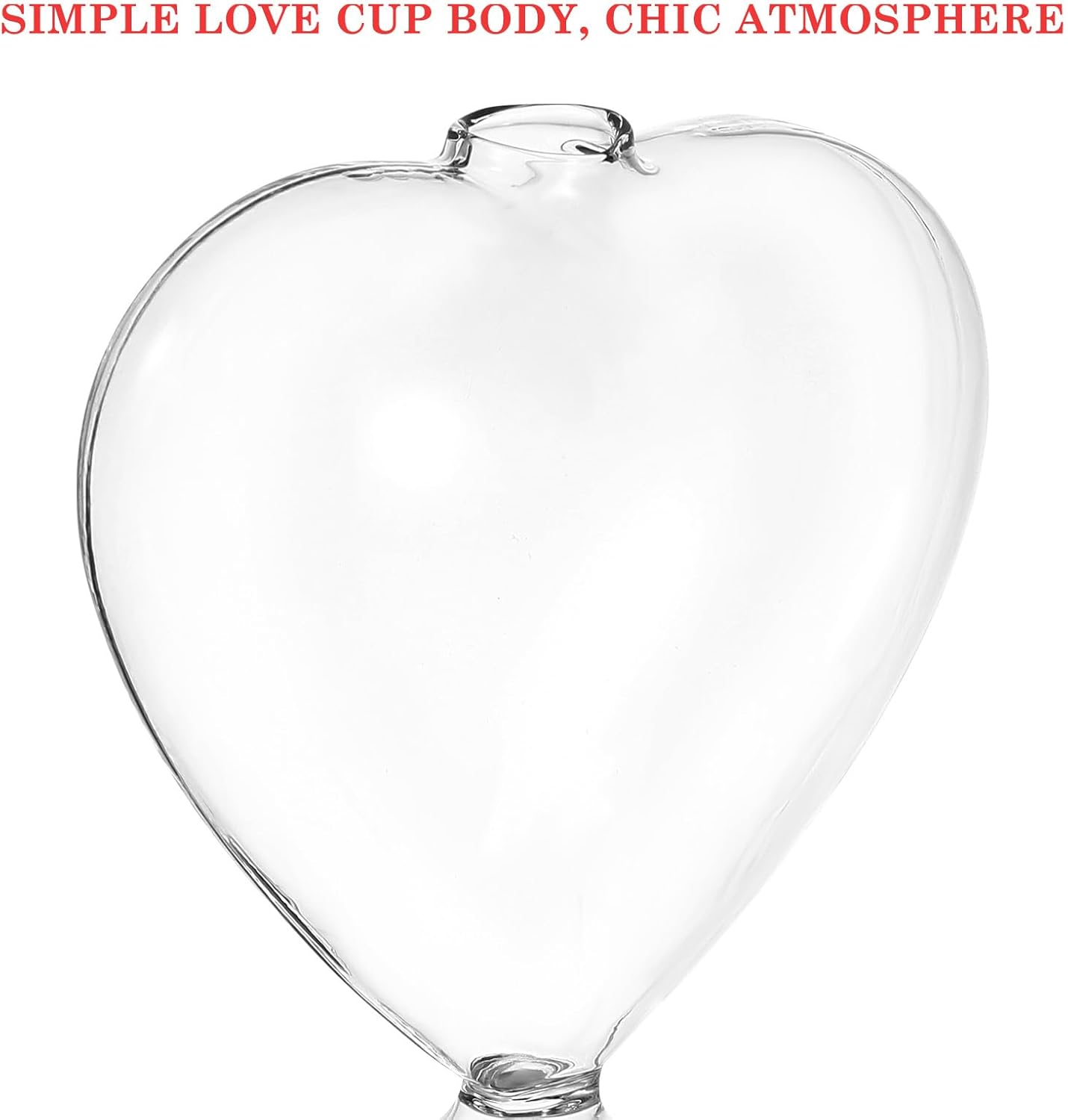 Yardwe Heart Shaped Glass Vase with Base 6.24 Inch Transparent Hydroponic Planter for Home Office Desk Plant Container Decorative Flower Holder