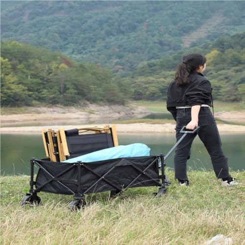 Portable Camping Cart,Portable Beach Trolley Cart for Outdoor Camping Folding Multifunctional Stall Trolley with Express Delivery Option