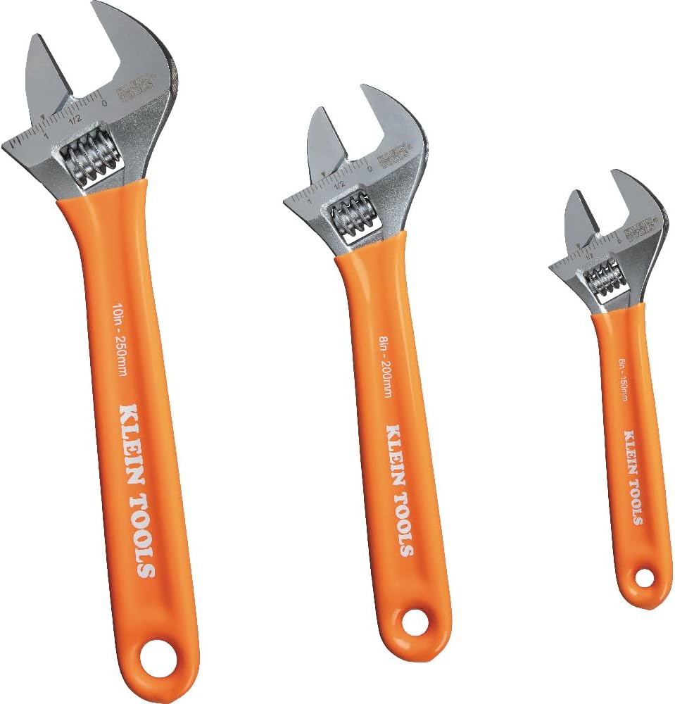Klein Tools D5073 Adjustable Wrench Set, Extra Capacity, 6-Inch, 8-Inc