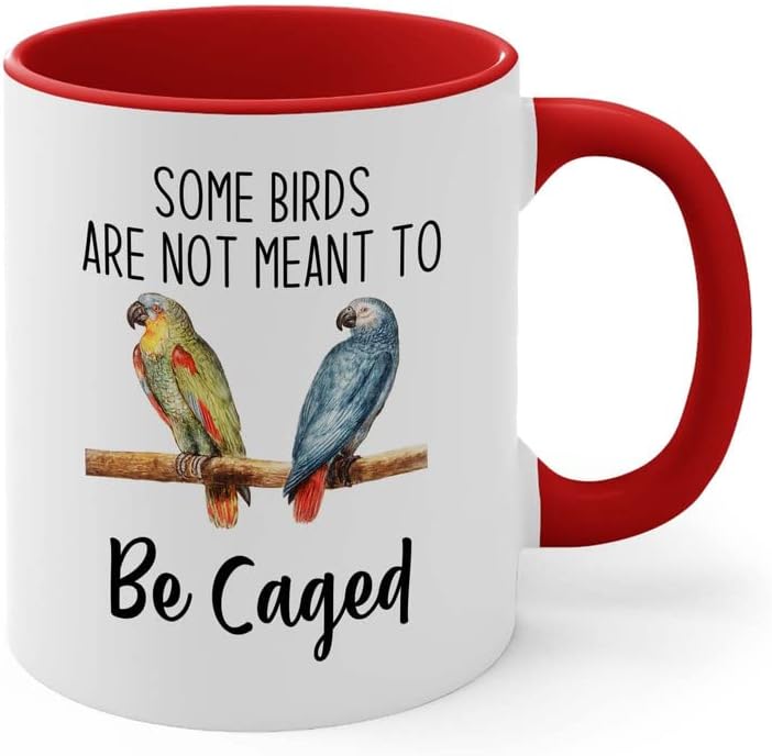 Bird Lover Two Tone Red Edition 11oz - Birds to be Caged - Hummingbird