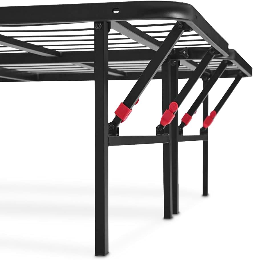 Amazon Basics Bed Frame with Storage, Foldable Metal Platform, Sturdy 