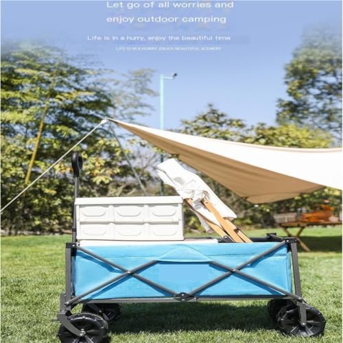 Portable Camping Cart,Folding Beach Trolley Cart for Outdoor Camping and Picnics Portable Shopping Cart with Small Pull Handle Red Color Option