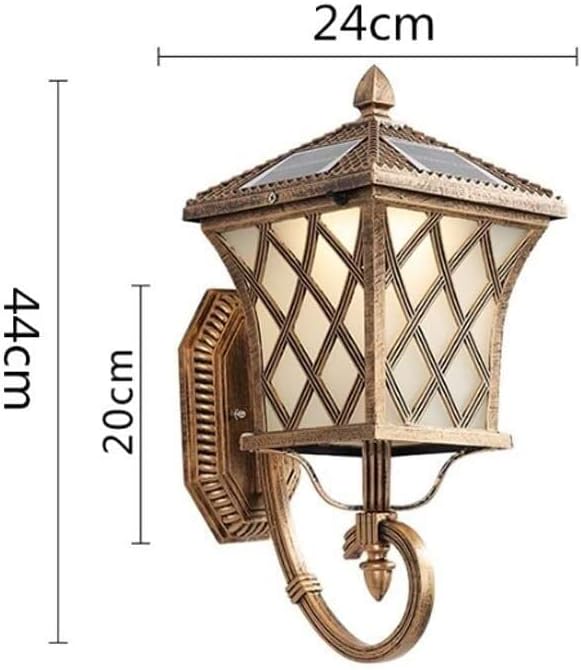 Porch Light Wall Lamp Wall Light Wall Sconce Outdoor Solar Retro Industrial European Simple Personality Creative Antique Garden Brass Metal Luminaire for Porch Balcony Patio Doorway Aisle Gar