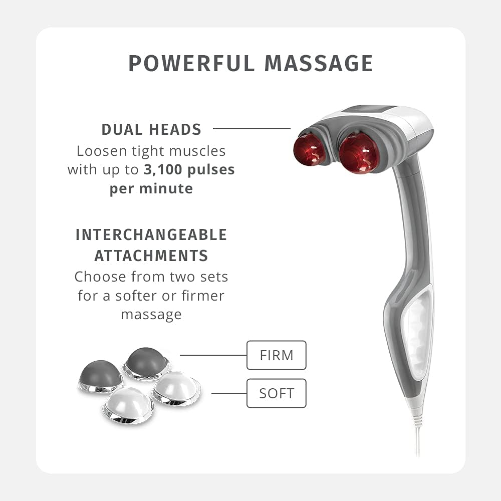 Homedics Back Massager - Heated Automatic Percussion Back, Body and Ne