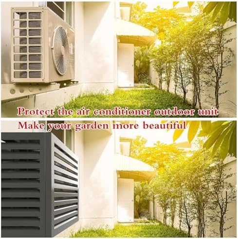 Outdoor AC Cover Privacy Screen Fence - All-Weather Anti-Theft Aluminum Air Conditioner Cover & Plant Stand for Rain/Sun Protection - Durable, Stylish, Multi-Functional Outdoor Solution