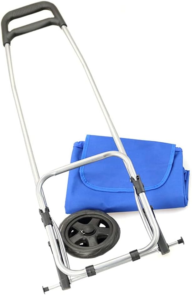JSEIAJB Shopping Cart, Polyester, Metal, Resistant, Folding, Handles, Wheels, Colors, Pocket, Zipper, Kitchen, Cart Buy(D)