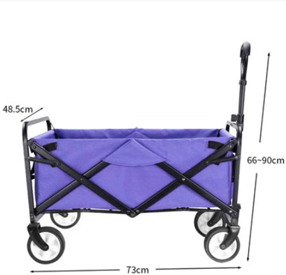 Heavy Duty Foldable Wagon Truck with 4 Wheels 600D Waterproof Fabric Garden Trolley Cart Plastic Wheel Used for Supermarket Shopping