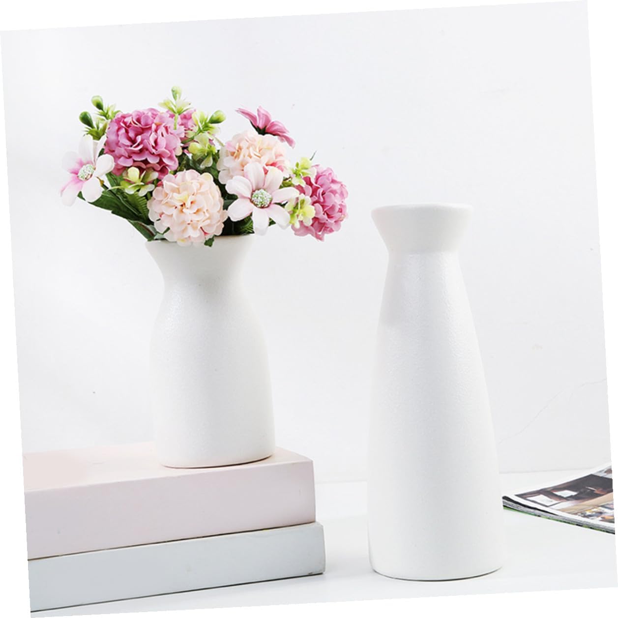 BESTOYARD Ceramic Flower Vase Mini White Planter Home Décor Floral Pot