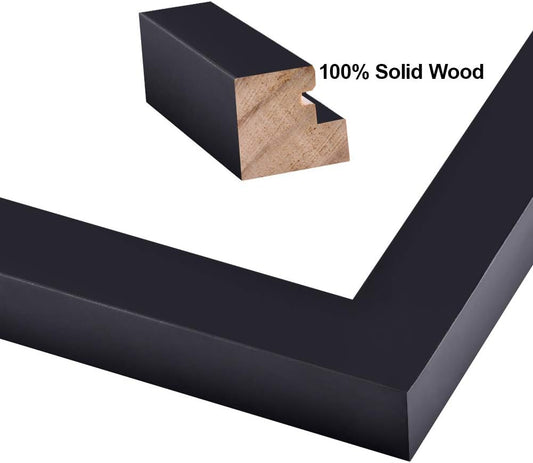RPJC 5x7 Picture Frames Made of Solid Wood High Definition Glass for Table Top Display and Wall Mounting Photo Frame Black