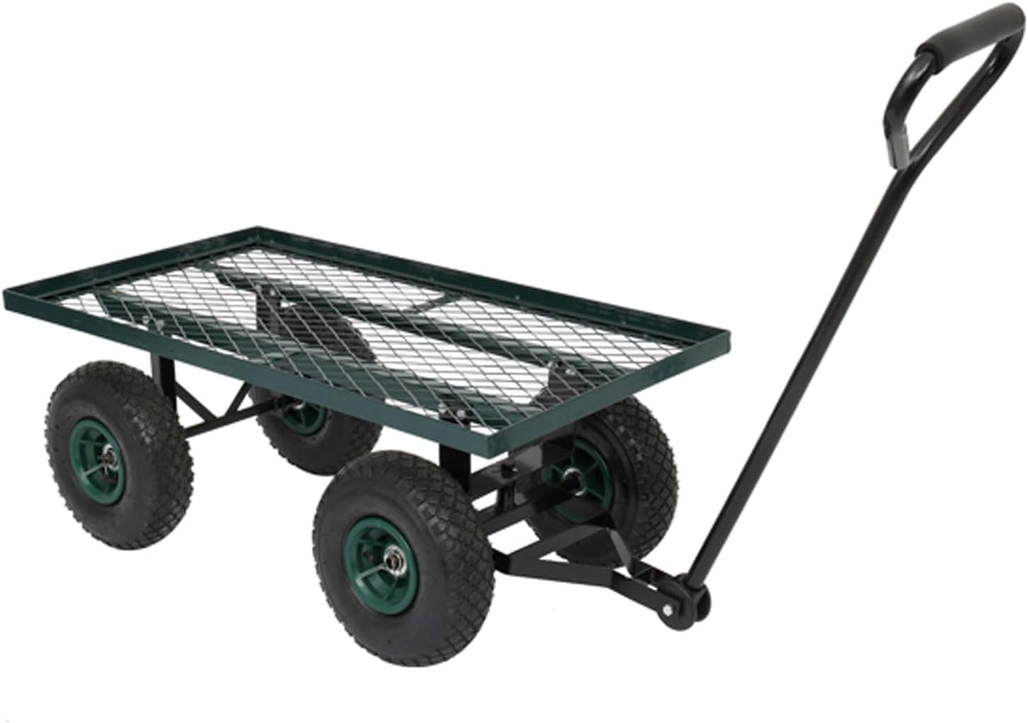 Portable Garden Iron Wood Four Wheel Square Garden Wagon,Outdoor Utili