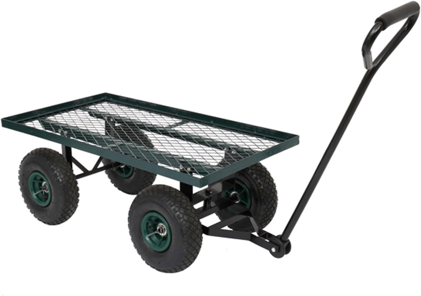 Portable Garden Iron Wood Four Wheel Square Garden Wagon,Outdoor Utili