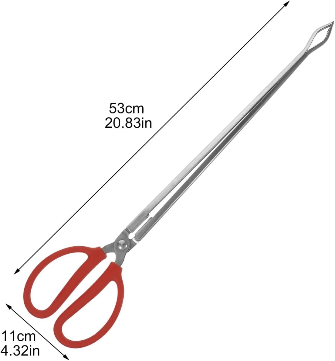 Serrated Clamping Tool 20.87 Inch Long Heavy-Duty Crab Clip Non-Slip Trash Tong for Outdoor Garden Lawn Cleaning and Cooking