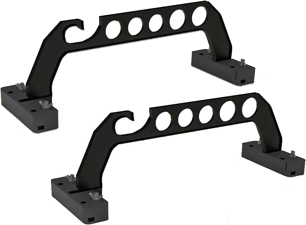 Garage Door Storage Rack for Light Garden Tools, Kayak Paddle, Fishing Rods, Fishing Rod Holder, Mounting to 21" Tall Garage Door Panels (Rimmed Panel), 1 Pair