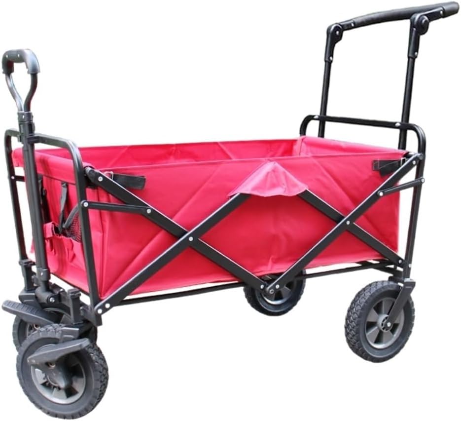 Portable Camping Cart,Portable Folding Camping Beach Trolley Cart with 4 Wheels for Outdoor Activities