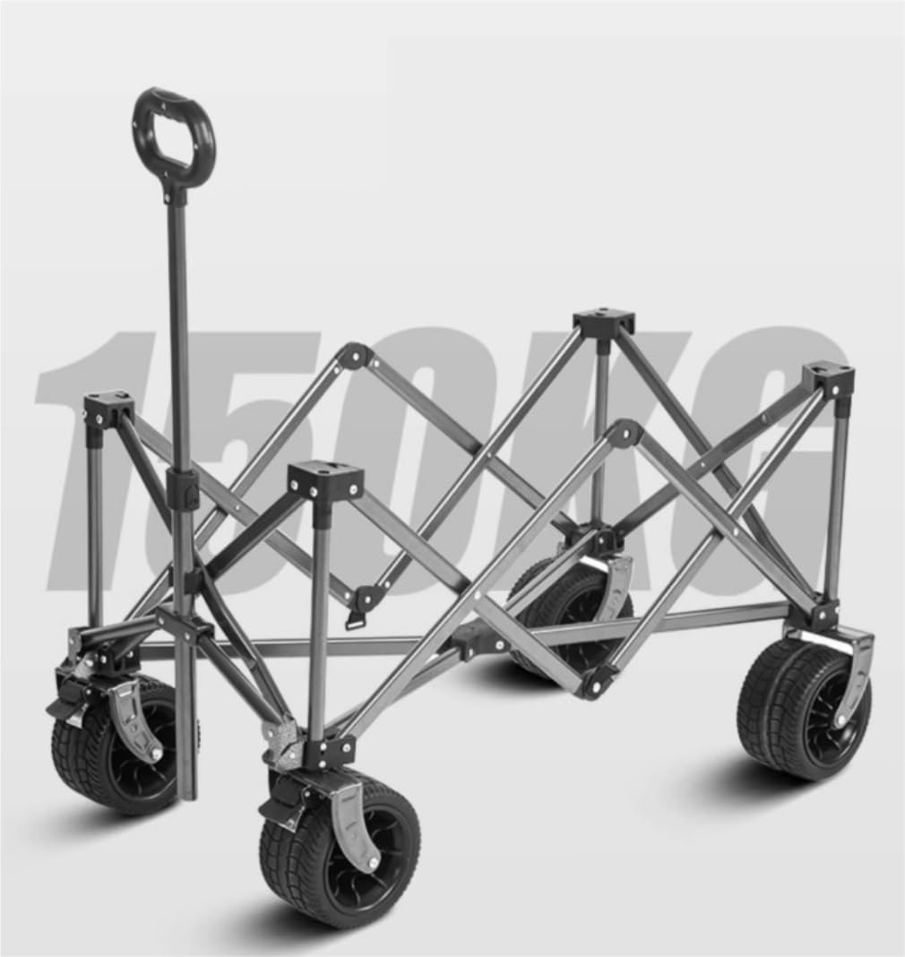 Wagon Cart Beach Wagon Garden Wagon Folding Wagon Cart Utility Garden Trolley Portable Rolling Shopping Trolley for Beach Outdoor Picnic Grocery Wagon Utility Wagon